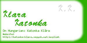 klara katonka business card