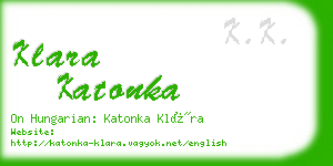 klara katonka business card